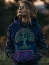 Sweat à capuche vintage à motif arbre de vie celtique pour femme
